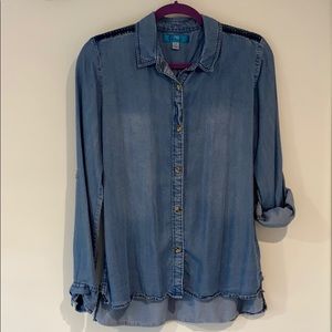 Embroidered blue blouse